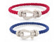 Bracelet bracelet FRED force 10 gm ob0050 t15 or blanc 18k diamants 0.9ct 2 cables 58 Facettes 269619