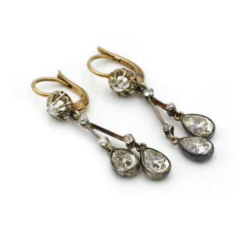 Boucles d'oreilles Boucles d'oreilles - Or jaune Argent & diamants 58 Facettes 250028R