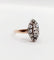 Bague 54 Bague marquise antique en or rose 18k et argent, diamant et diamants roses 58 Facettes A06417