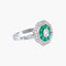 Bague style Art Déco Diamants Emeraudes