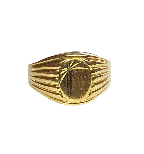 Bague 54 Bague chevalière en or jaune 58 Facettes 593/5