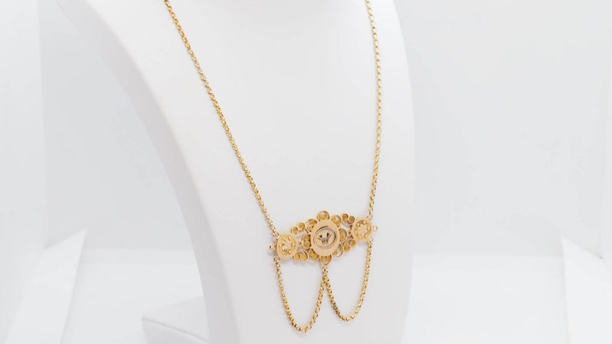 Collier Collier Napoléon III en or jaune et émail 58 Facettes 28964