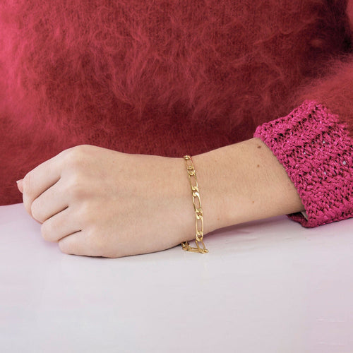 Bracelet Gourmette Maille Alternée 1+1 58 Facettes LP175/1