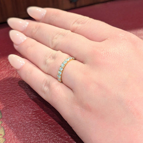 Bague 54 Alliance tour complet or jaune diamants 58 Facettes 30437