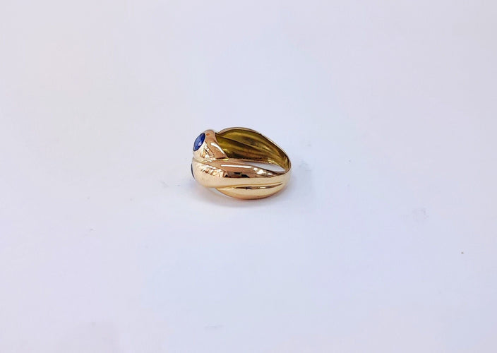 Bague 51 Bague jonc or jaune saphir toi et moi 58 Facettes Bag.jc.S.S.-1463