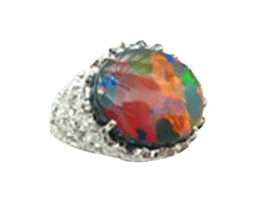 Bague 53.5 Bague opale noire d'Australie 4.74 cts, mine de Lightning Ridge 58 Facettes 248799