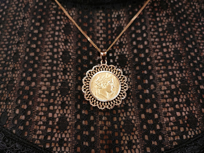 Pendentif Pendentif pièce or jaune 58 Facettes Pend.Pce-1431