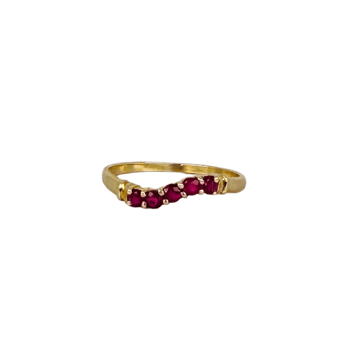 Bague Bague vintage à chevrons ornée de rubis 58 Facettes 2505007