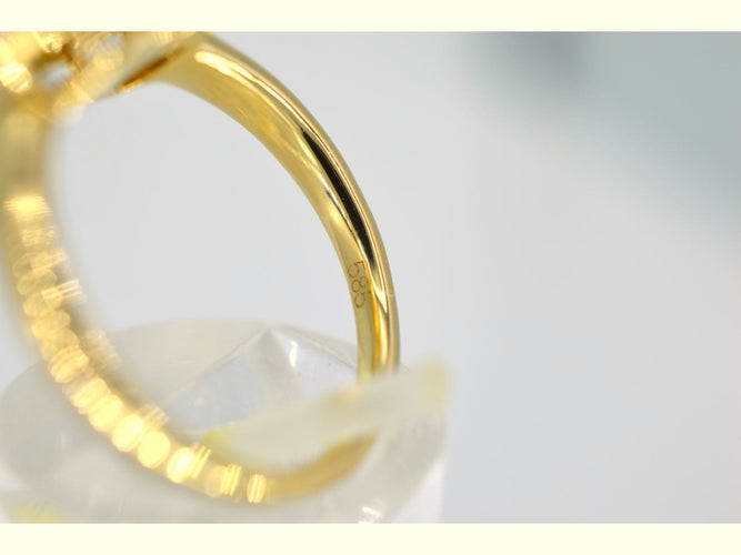 Bague 54 Bague entourage en or jaune avec diamants 58 Facettes 2153
