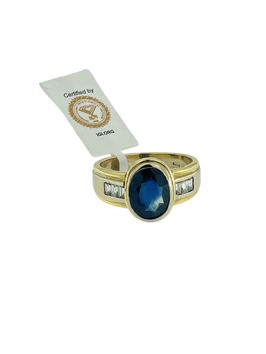 Bague 55 Bague 2 ors saphir et diamants 58 Facettes
