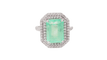 Bague 52 Bague double entourage en or blanc, émeraude de colombie certifiée et diamants 58 Facettes 32636