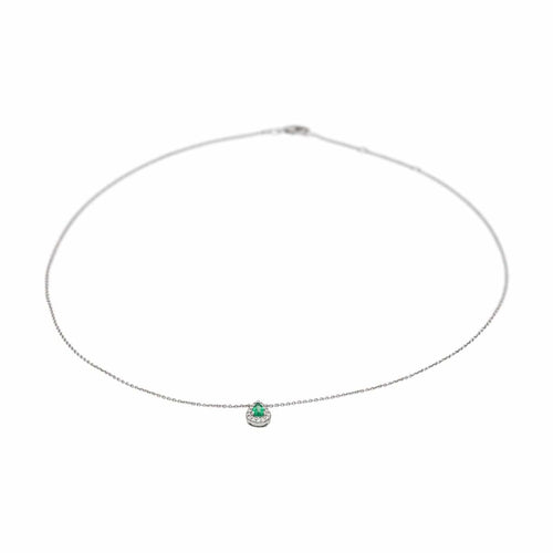 Collier Collier Or blanc Emeraude, Diamant 58 Facettes 4765736RV