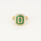Bague 54 Bague style Art Déco or jaune, diamants et émeraudes. 58 Facettes