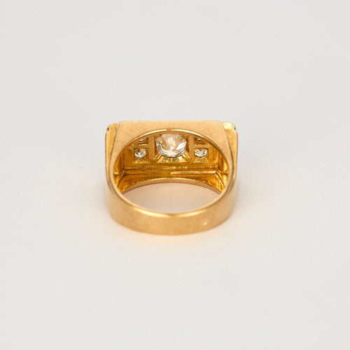 Bague 58.5 Bague Tank or blanc et jaune et diamant 58 Facettes 250018
