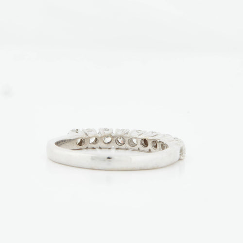 Bague 54 DEMI ALLIANCE EN OR BLANC 18 CARATS 58 Facettes REF 9045