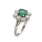 Bague 51 Bague en or gris 18K avec émeraude de Colombie 1,00 ct et 1,60 ct de diamants – Vers 1970 – Taille 51-52 58 Facettes