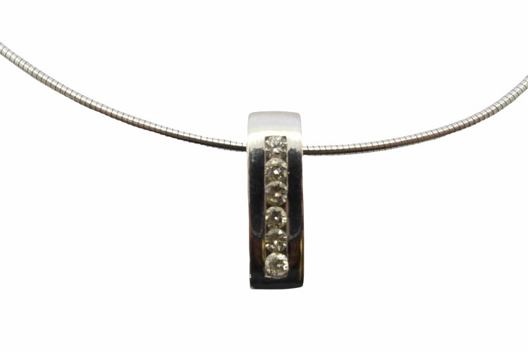 Collier Collier or blanc et diamants 58 Facettes