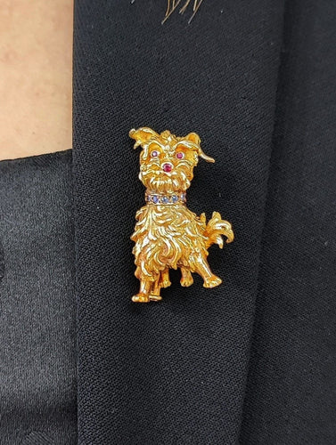 Broche Broche chien ébouriffé or jaune 58 Facettes Broch.chien.1333
