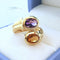 Bague 52 Bague Toi et Moi Améthyste et Citrine Or Jaune 18 K 58 Facettes AA 1711