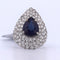 Bague 57 Bague en or blanc avec saphir et diamants 58 Facettes