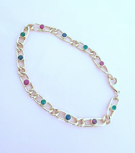 Bracelet Bracelet Emeraudes - Rubis - Saphirs Or 18 K 58 Facettes AA 1664