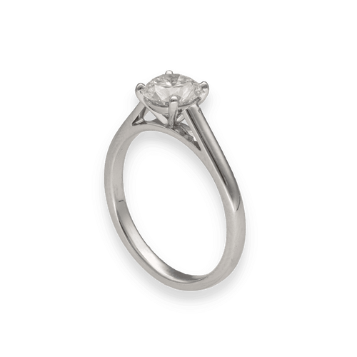 Bague 55 Solitaire Or Gris 18K – Diamant 1,22 ct E-VVS1 – Certificat IGI 58 Facettes FB10293
