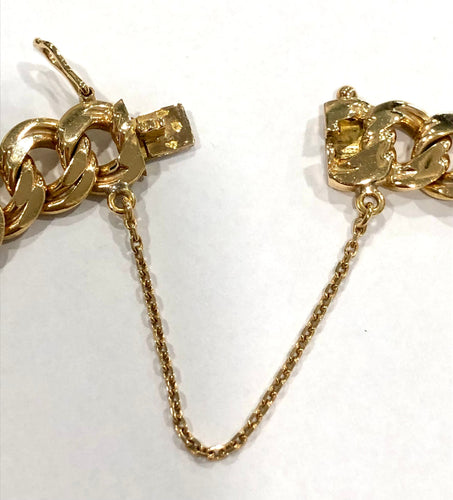 bracelet vintage massif maille gourmette or jaune
