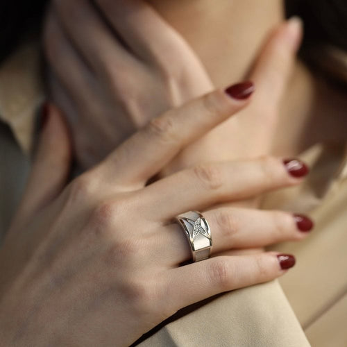 Bague 50 Bague Mauboussin Étoile Beauté en or gris 18K avec nacre et diamants – Taille 50 58 Facettes