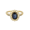 Bague 57,5 Bague marguerite en or jaune et or blanc, saphir et diamants 58 Facettes B250589