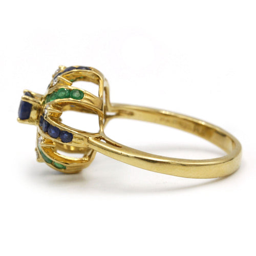 Bague 58 Bague - Or, Diamants, Emeraudes & Saphirs 58 Facettes 250062R
