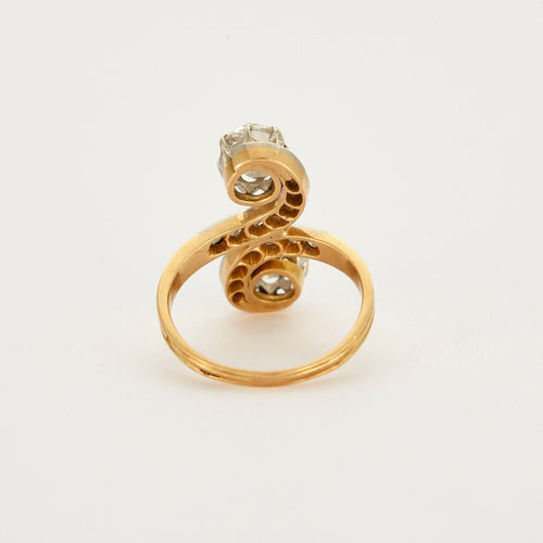 Bague 56 Bague Toi et Moi 2 ors diamants 58 Facettes GU27