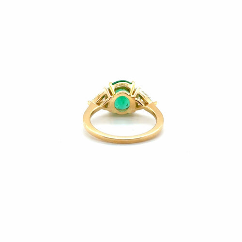 Bague 53 Bague Or jaune - Emeraude Brésil et Diamants triangle 58 Facettes 1.0000595/1
