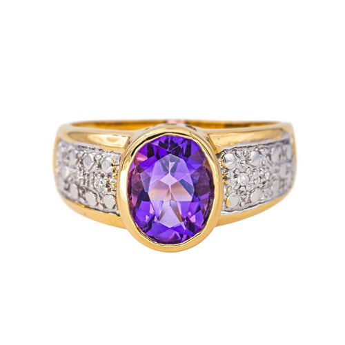 Bague 53 Bague Or jaune Améthyste, Diamant 58 Facettes 4578559RV