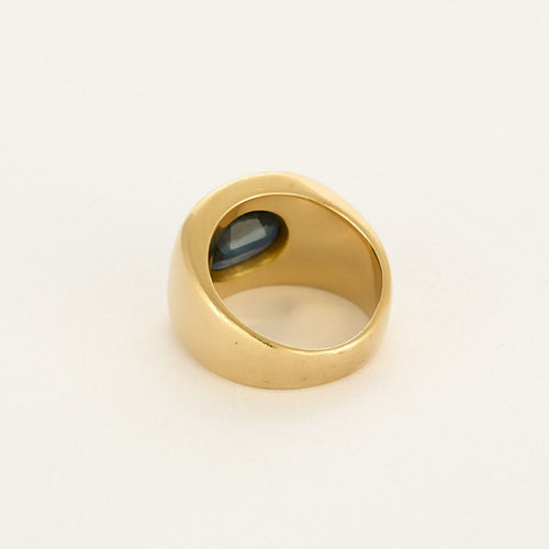 Bague 46 Bague chevalière en or jaune et saphir 58 Facettes MAN1695X3