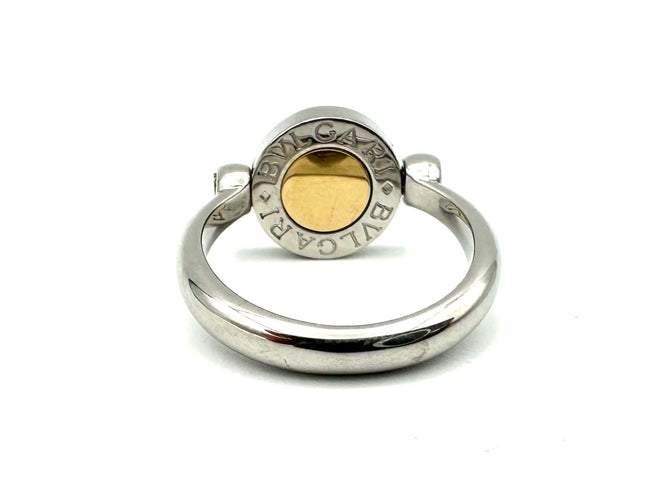 Bague 54 BVLGARI. Collection "BVLGARI-BVLGARI", bague 2 ors et onyx 58 Facettes