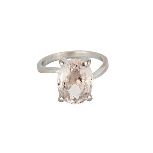 Bague 55,5 Bague cocktail or gris, quartz rose 58 Facettes COG0610