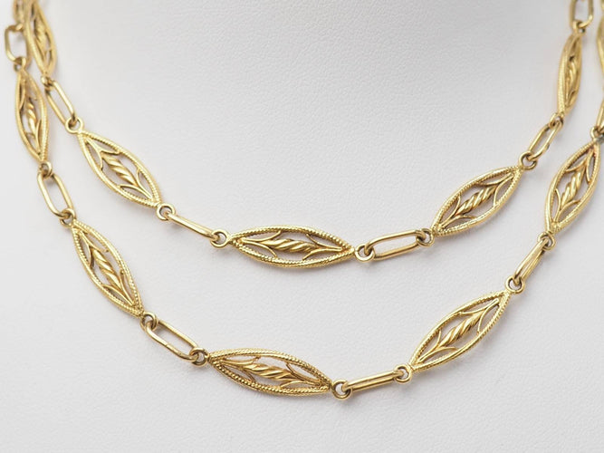 Collier filigrane ancien en or jaune 58 Facettes 30265