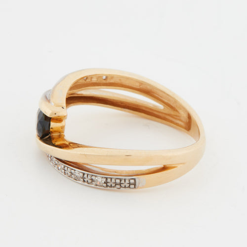 Bague 51 Bague or jaune - Saphir et Diamants 58 Facettes Ref 7145/12