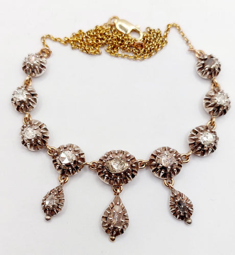 Collier Collier victorien or, argent et diamants 58 Facettes A05344