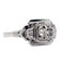 Bague 53 Bague art deco or blanc 18k ornée d'un diamant rond dans une monture géométrique finement travaillée (circa 1930) 58 Facettes A04979