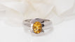 Bague 54 Bague en or blanc et citrine 58 Facettes 15881