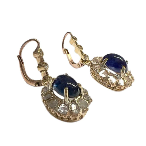 Boucles d'oreilles Boucles d'oreilles art déco en or avec diamants saphir 58 Facettes Q151B