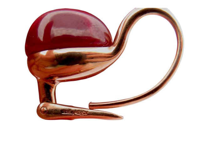 Boucles d'oreilles boucles d'oreilles POMELLATO dormeuses rouge passion rubis et or rose 58 Facettes 269158