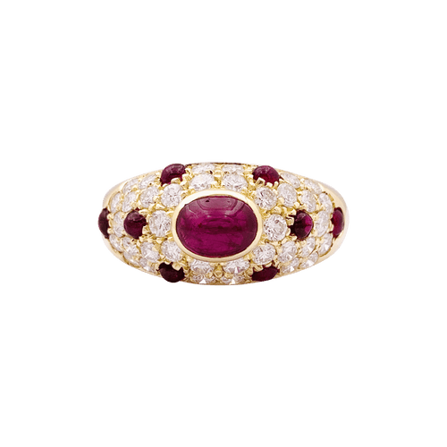 Bague 52 Bague Cartier, "Corinthe", or jaune, rubis, diamants. 58 Facettes 34409