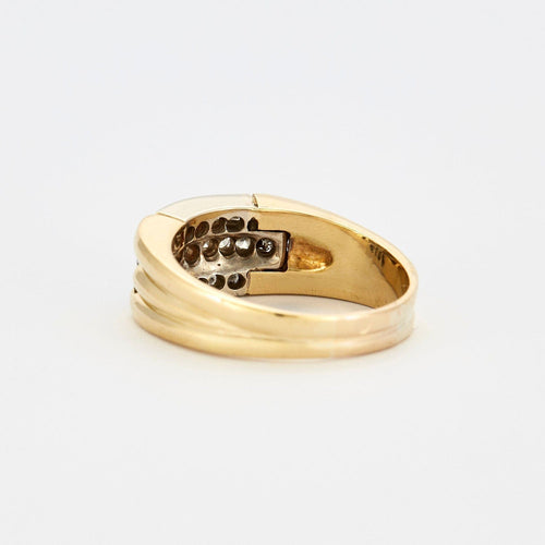 Bague 60 Bague en or jaune et or gris sertis de diamants 58 Facettes 240124