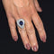 Bague 57 Bague en or blanc avec saphir et diamants 58 Facettes