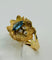 Bague 57 Bague vintage en or jaune avec aigue-marine marquise et diamants 58 Facettes 50300