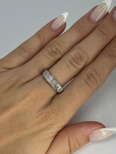 Bague 52 Bague or blanc et diamants 1 ct 58 Facettes 00069601