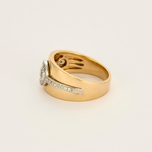 Bague 53 Bague bandeau en or jaune et diamants 58 Facettes HAV0939