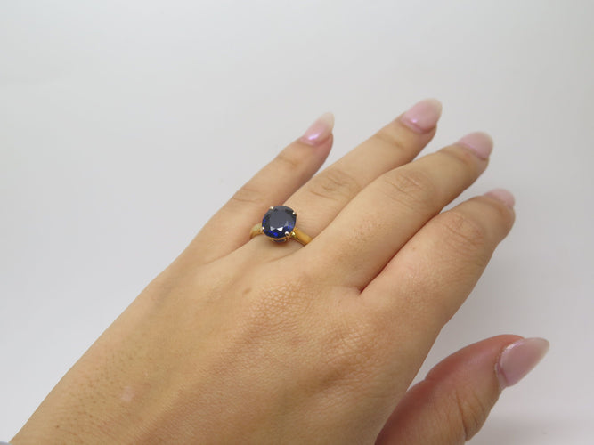 Bague Solitaire en or jaune et saphir 58 Facettes